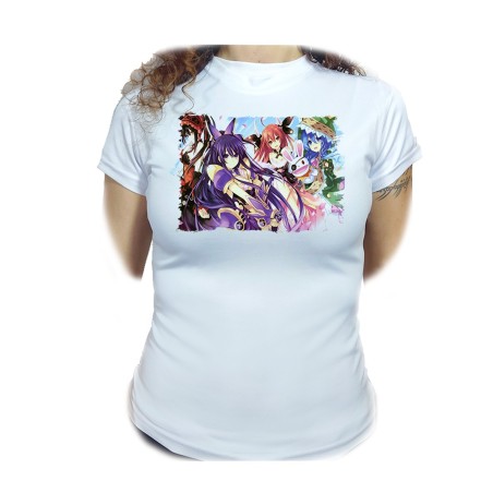 CAMISETA MUJER DATE ALIVE PERSONAJES ANIME moda personalizada