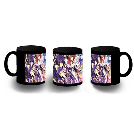 TAZA COMPLETAMENTE NEGRA DATE ALIVE PERSONAJES ANIME personalizada