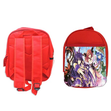 MOCHILA ROJA DATE ALIVE PERSONAJES ANIME escolar personalizado