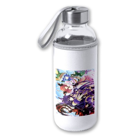 BIDON DE 420 ML CON FUNDA DE NEOPRENO DATE ALIVE PERSONAJES ANIME tapon seguridad