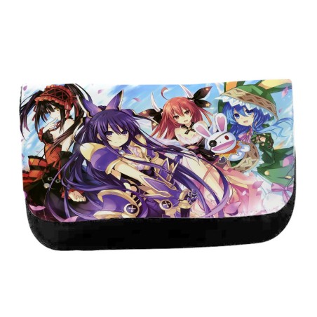 ESTUCHE NECESER DE LONA DATE ALIVE PERSONAJES ANIME unisex negro monedero billetera