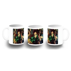 TAZA FOTOLUMINISCENTE DEMON SLAYER ACCION PERSONAJES BRILLA OSCURIDAD