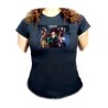 CAMISETA NEGRA MUJER DEMON SLAYER ACCION PERSONAJES oferta personalizada