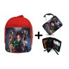 PACK MOCHILA ROJA Y ESTUCHE DEMON SLAYER ACCION PERSONAJES material escolar