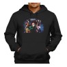 SUDADERA NEGRA CON CAPUCHA DEMON SLAYER ACCION PERSONAJES adulto poliester algodón personalizada