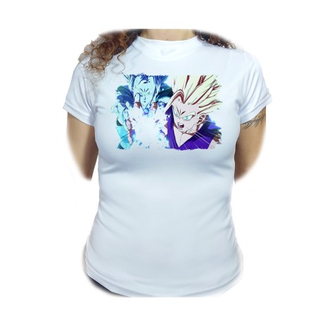 CAMISETA MUJER dragon ball z songoanda gohan ssj 2 moda personalizada