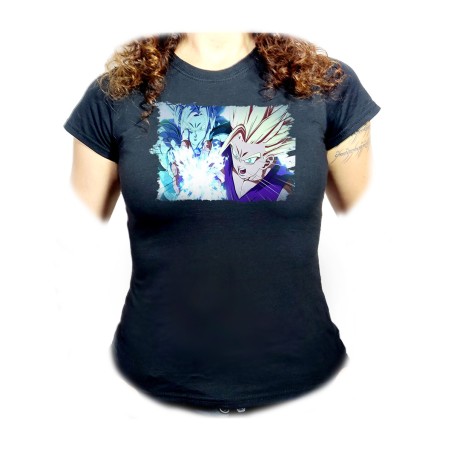 CAMISETA NEGRA MUJER dragon ball z songoanda gohan ssj 2 oferta personalizada