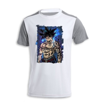 CAMISETA DISEÑO BICOLOR Goku ultra instinto banda callejera yakuza personalizada