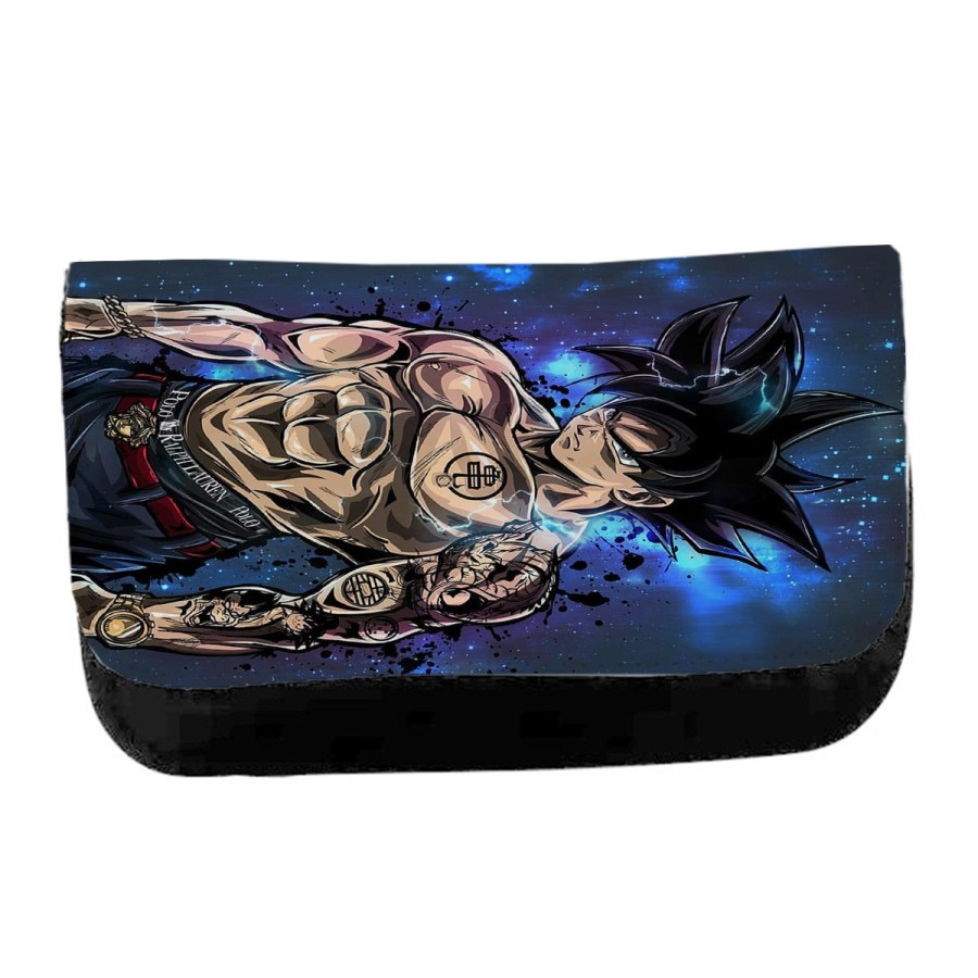 ESTUCHE NECESER DE LONA Goku ultra instinto banda callejera yakuza unisex negro monedero billetera