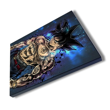 PANEL FOTOGRÁFICO DECORATIVO Goku ultra instinto banda callejera yakuza cuadro acabado brillante elegante pared