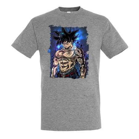 CAMISETA GRIS MEZCLA Goku ultra instinto banda callejera yakuza moda verano personalizada