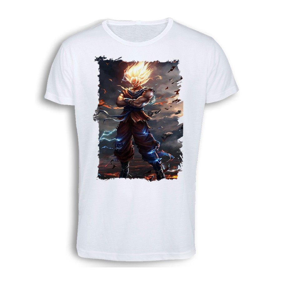 CAMISETA TACTO ALGODÓN dragon ball z goku ssj realista real cómoda personalizada