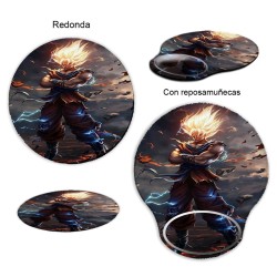 ALFOMBRILLA REDONDA dragon ball z goku ssj realista real pc raton