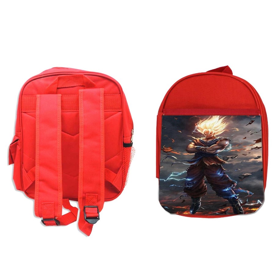 MOCHILA ROJA dragon ball z goku ssj realista real backpack rucksak