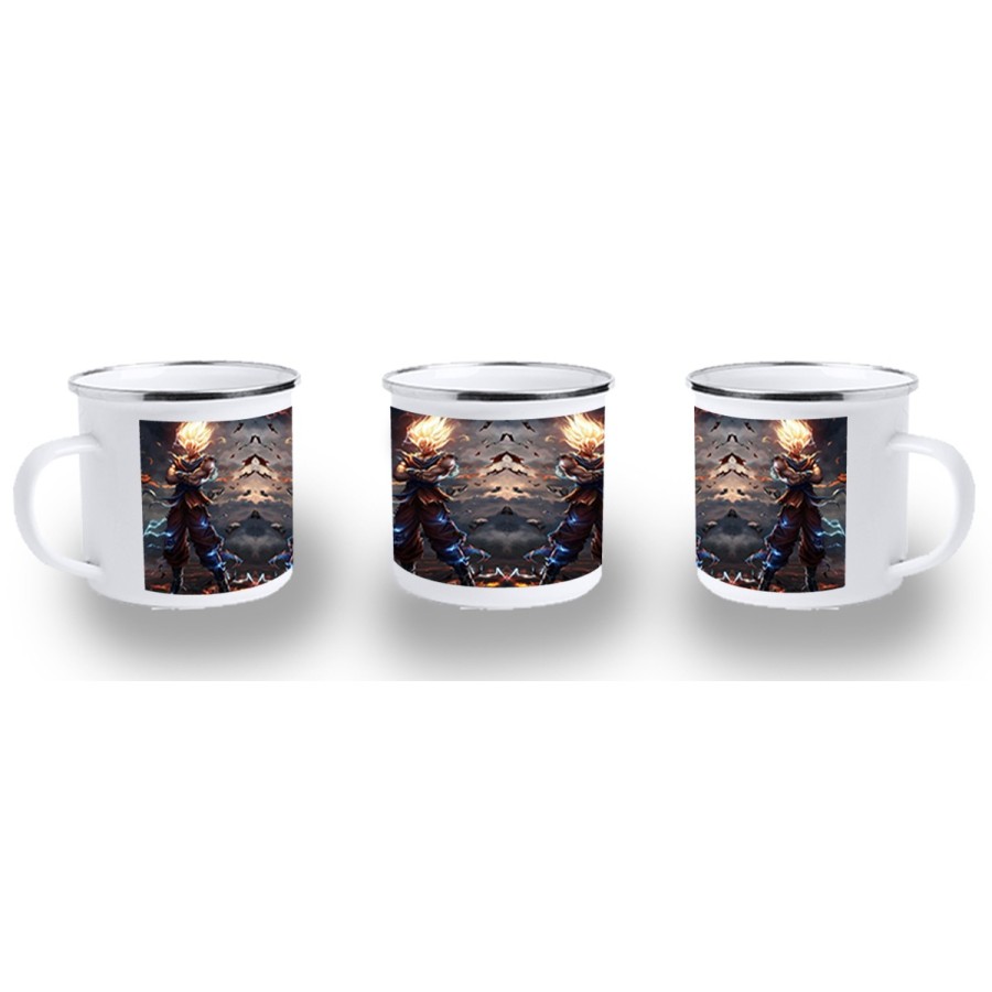 TAZA METALICA dragon ball z goku ssj realista real metal personalizada