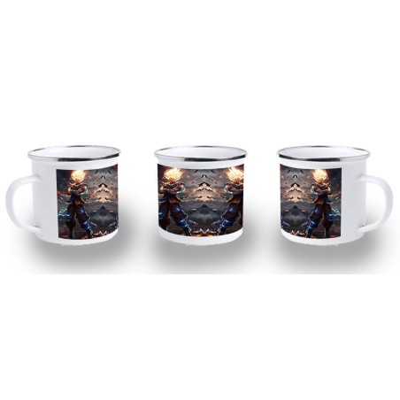 TAZA METALICA dragon ball z goku ssj realista real metal personalizada