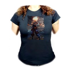 CAMISETA NEGRA MUJER dragon...