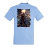 CAMISETA AZUL CIELO dragon ball z goku ssj realista real moda verano personalizada