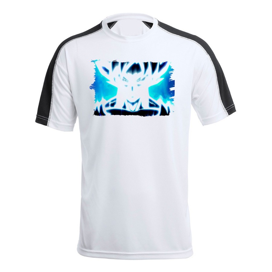 CAMISETA TÉCNICA FRANJA MANGAS NEGRA GOKU LIMIT BREAKER ULTRA INSTINCT personalizada