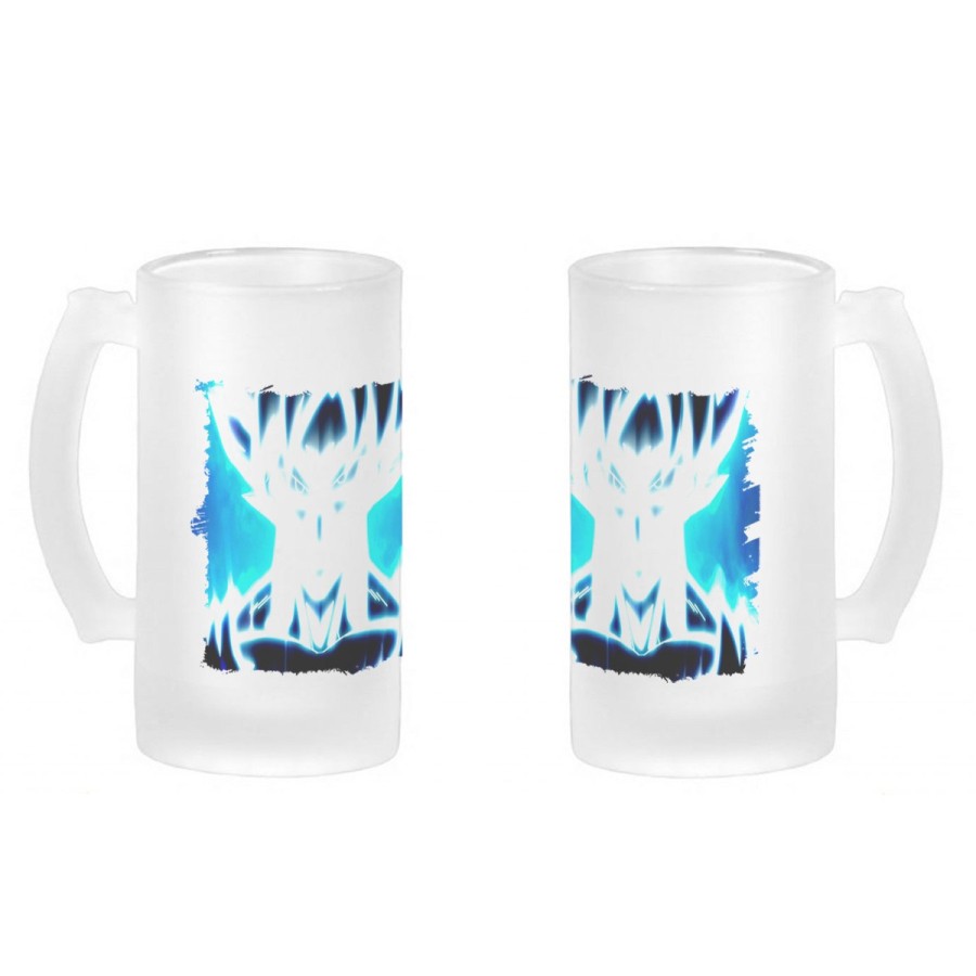 JARRA CERVEZA CRISTAL GOKU LIMIT BREAKER ULTRA INSTINCT esmerilada esmerilado 500ml