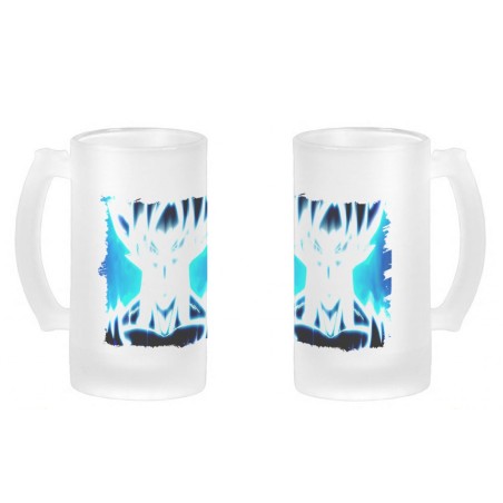JARRA CERVEZA CRISTAL GOKU LIMIT BREAKER ULTRA INSTINCT esmerilada esmerilado 500ml