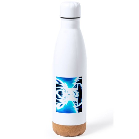 BIDON 750 ML ACERO INOXIDABLE ADORNO DE CORCHO GOKU LIMIT BREAKER ULTRA INSTINCT tapon botella