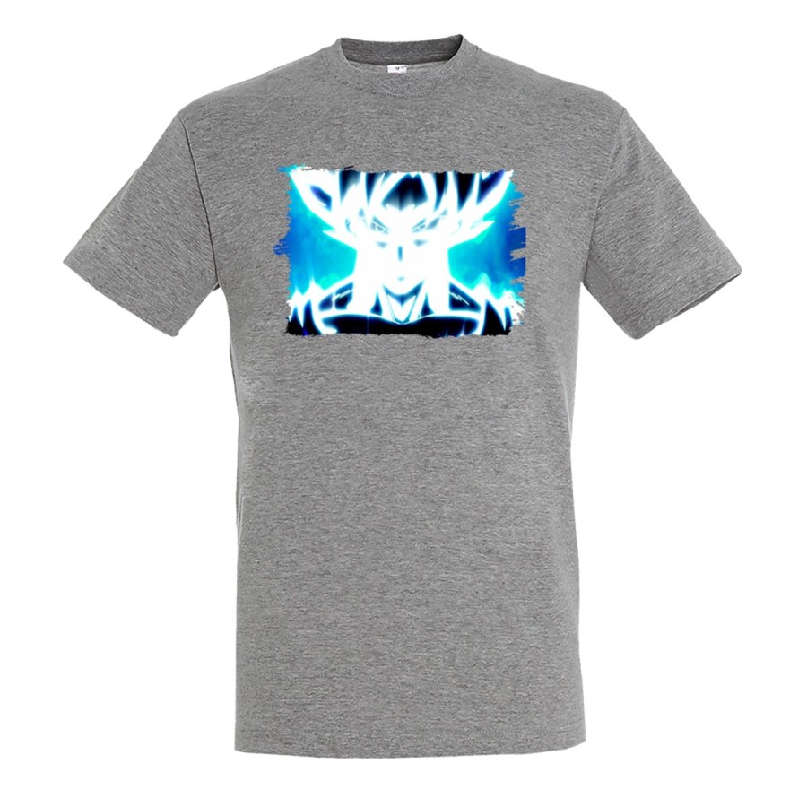 CAMISETA GRIS MEZCLA GOKU LIMIT BREAKER ULTRA INSTINCT moda verano personalizada