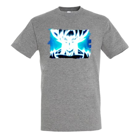 CAMISETA GRIS MEZCLA GOKU LIMIT BREAKER ULTRA INSTINCT moda verano personalizada