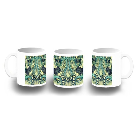 TAZA FOTOLUMINISCENTE HATSUNE MIKU FLORES JARDIN BRILLA OSCURIDAD