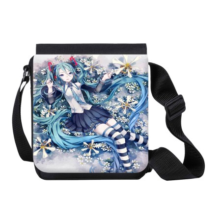 BANDOLERA PEQUEÑA HATSUNE MIKU FLORES JARDIN bolso personalizada