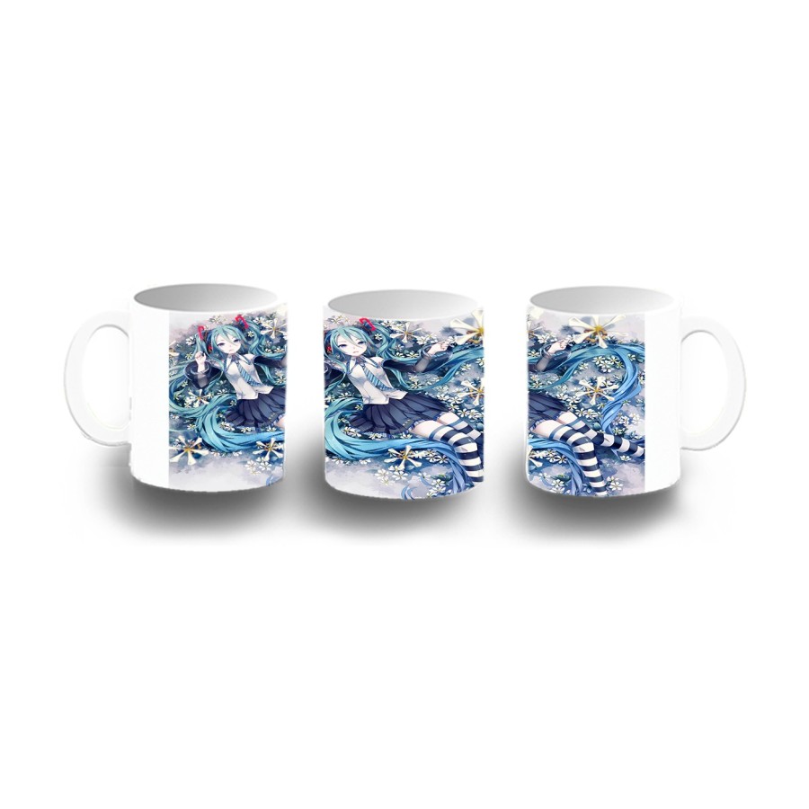 TAZA DE PLASTICO HATSUNE MIKU FLORES JARDIN niños personalizada