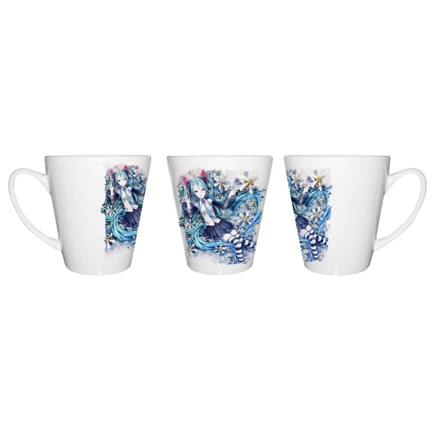 TAZA CÓNICA HATSUNE MIKU FLORES JARDIN conica personalizada