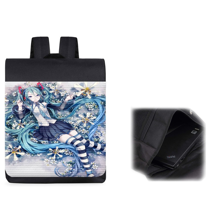 PACK MOCHILA Y ESTUCHE HATSUNE MIKU FLORES JARDIN material escolar