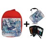 PACK MOCHILA ROJA Y ESTUCHE HATSUNE MIKU FLORES JARDIN material escolar