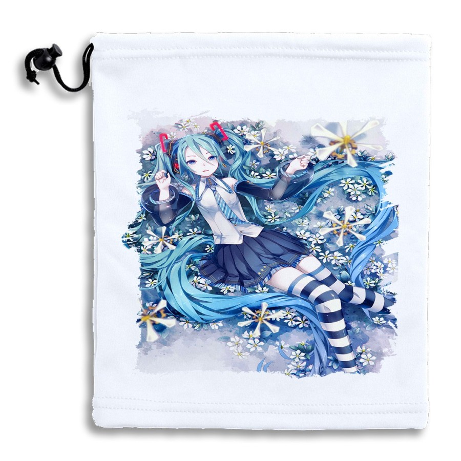 BRAGA GORRO POLAR AJUSTABLE HATSUNE MIKU FLORES JARDIN POLIESTER INVIERNO PERSONALIZADA