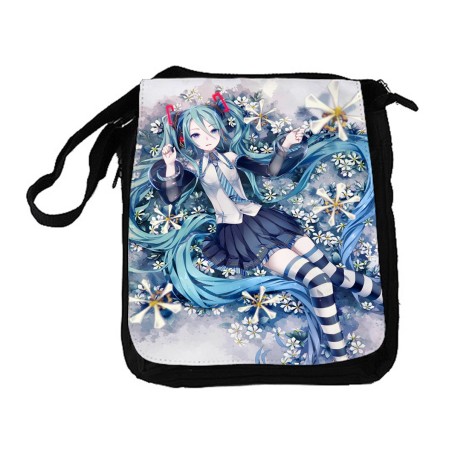 BANDOLERA REPORTERO MEDIANA BOLSO HATSUNE MIKU FLORES JARDIN bolsa mochila hombro