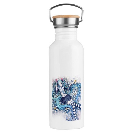 BIDON 750 ML ACERO INOXIDABLE ESTILO RETRO HATSUNE MIKU FLORES JARDIN deporte deportivo botella