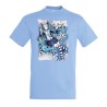 CAMISETA AZUL CIELO HATSUNE MIKU FLORES JARDIN moda verano personalizada