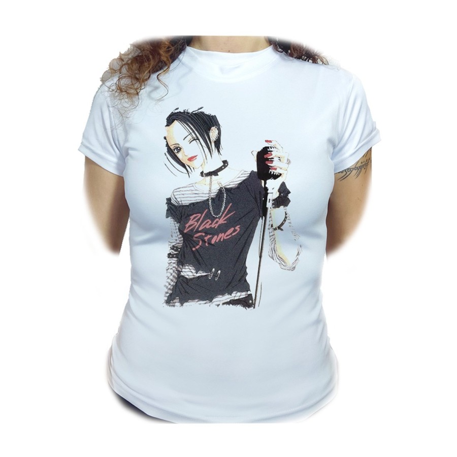 CAMISETA MUJER nana black stones anime serie punk rock moda personalizada
