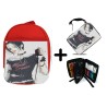 PACK MOCHILA ROJA Y ESTUCHE nana black stones anime serie punk rock material escolar