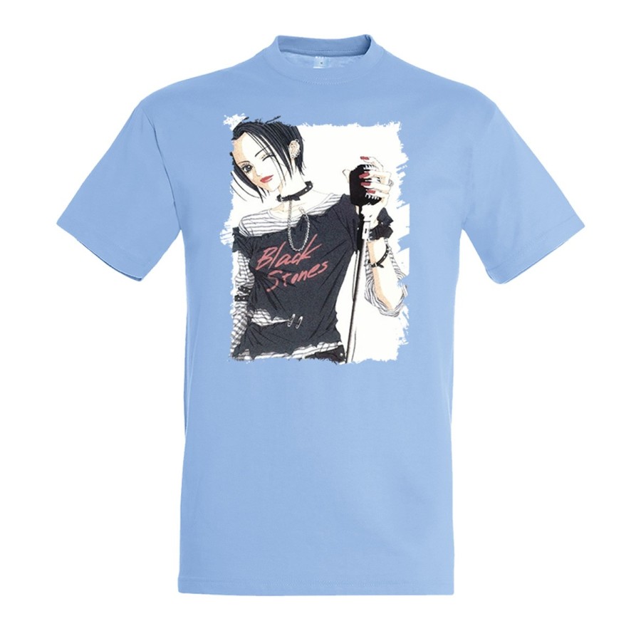 CAMISETA AZUL CIELO nana black stones anime serie punk rock moda verano personalizada