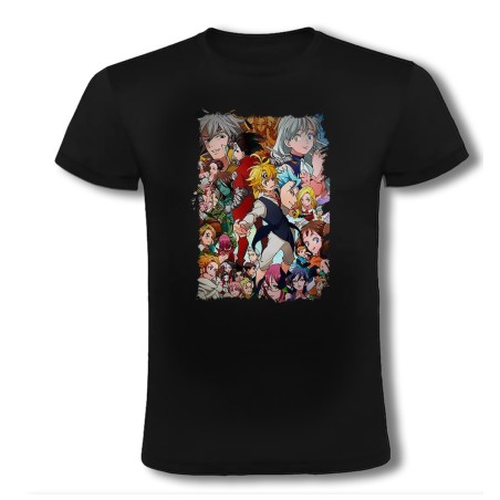 CAMISETA NEGRA NANATSU NO TAIZAI SIETE PECADOS moda verano personalizada