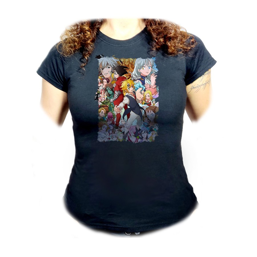 CAMISETA NEGRA MUJER NANATSU NO TAIZAI SIETE PECADOS oferta personalizada