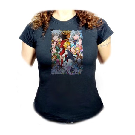 CAMISETA NEGRA MUJER NANATSU NO TAIZAI SIETE PECADOS oferta personalizada
