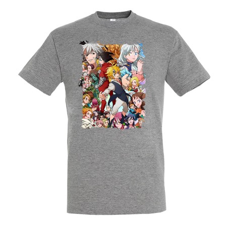 CAMISETA GRIS MEZCLA NANATSU NO TAIZAI SIETE PECADOS moda verano personalizada