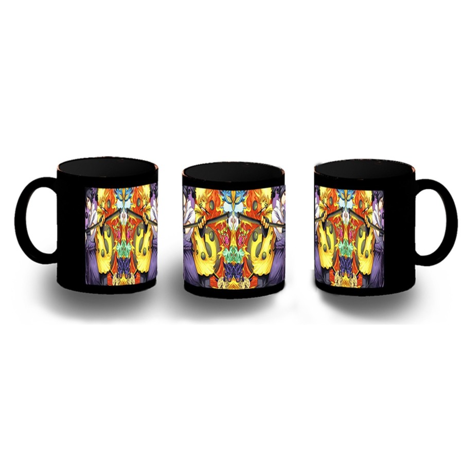 TAZA COMPLETAMENTE NEGRA SASUKE Y NARUTO SHARINGAN personalizada