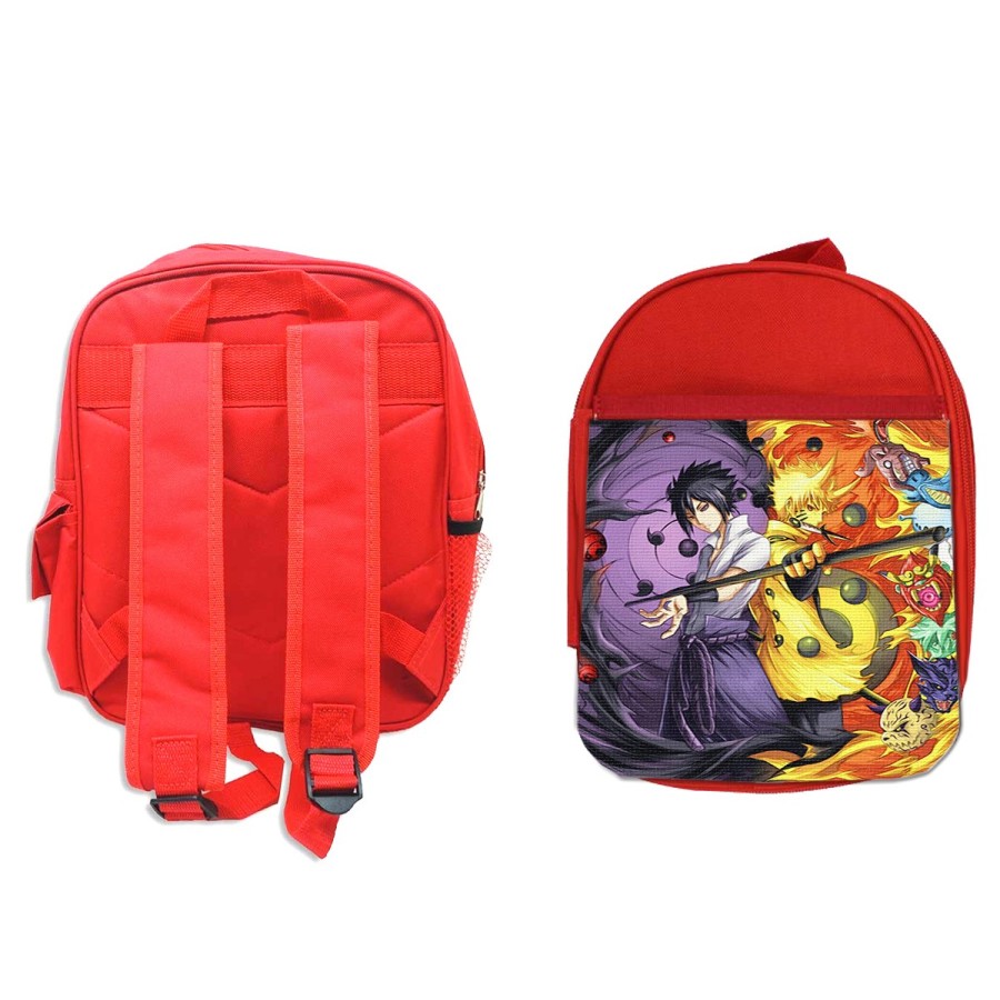 MOCHILA ROJA SASUKE Y NARUTO SHARINGAN backpack rucksak