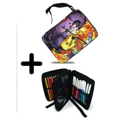 PACK MOCHILA Y ESTUCHE SASUKE Y NARUTO SHARINGAN material escolar