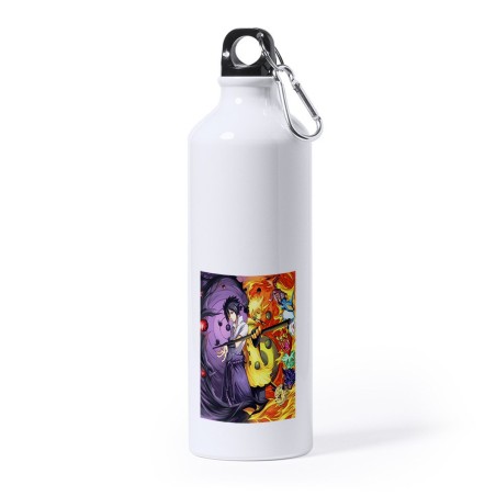 BIDON GRANDE 800 ML ACERO INOXIDABLE SASUKE Y NARUTO SHARINGAN deporte deportivo mosqueton botella