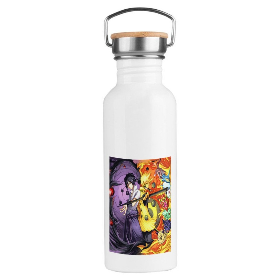 BIDON 750 ML ACERO INOXIDABLE ESTILO RETRO SASUKE Y NARUTO SHARINGAN deporte deportivo botella